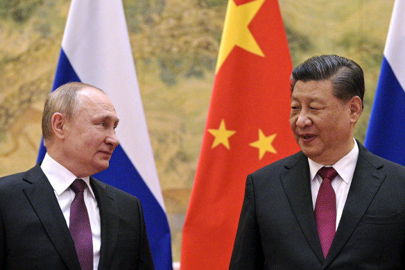 Xi Jinping and Vladimir Putin at the Winter Olympics. Some analysts predicted Putin would not attack Ukraine until after the Games to preserve his relationship with Xi.