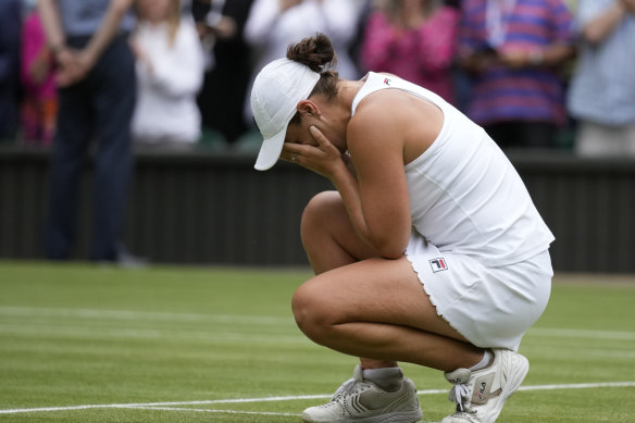 Ash Barty was overcome with emotion after the final point.
