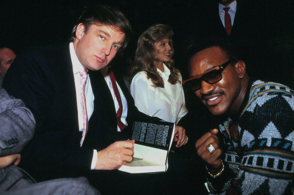 Trump and Holyfield in Atlantic City in 1989.