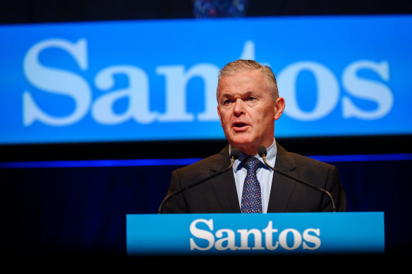 Santos chief executive Kevin Gallagher. Santos and Woodside broke off merger talks in February. 
