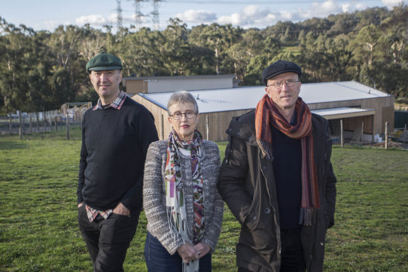 Danny, Sue and Steve Mathews, founders of the Mullum Creek estate.