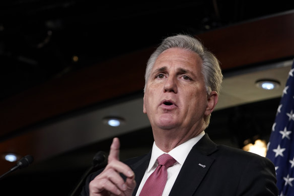 “Q-CA” House Minority Leader Kevin McCarthy of California is under pressure to take action on Greene.