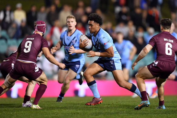 Wests Tigers debutant Justin Matamua in action for the NSW under 19s last week.