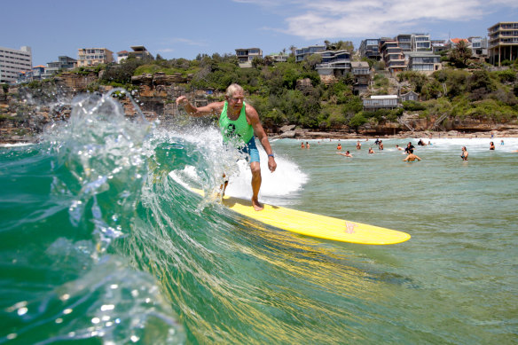 Farrelly kept surfing every day until he died in 2016. 