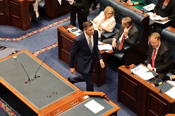 Basil Zempilas about to deliver his Oath.
