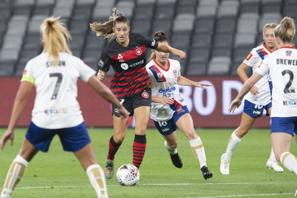 Proving a point: Amy Harrison is determined to work her way into the Matildas.