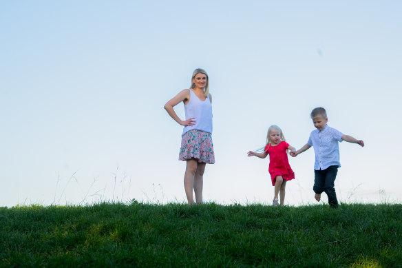 Midwife and mother Richelle Franklin has, with husband Matt, attempted to keep all things COVID-19 off the radar of their children, Henry, 6, and Emily, 4.