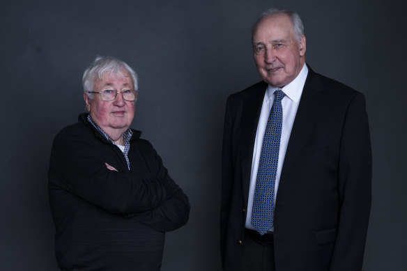 Former ACTU boss Bill Kelty with former prime minister Paul Keating.