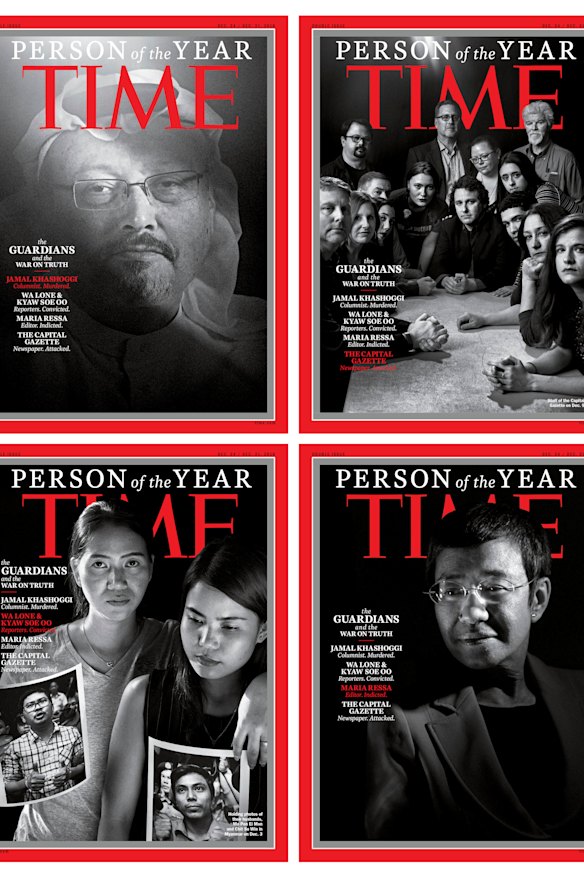Ressa, bottom right, was one of Time's Persons of the Year in 2018. The four covers, which Time called the “guardians and the war on truth,” were selected "for taking great risks in pursuit of greater truths [...] for speaking up and speaking out."