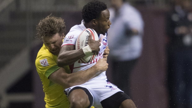 Speed bump: Lewis Holland stops the super quick Carlin Isles.
