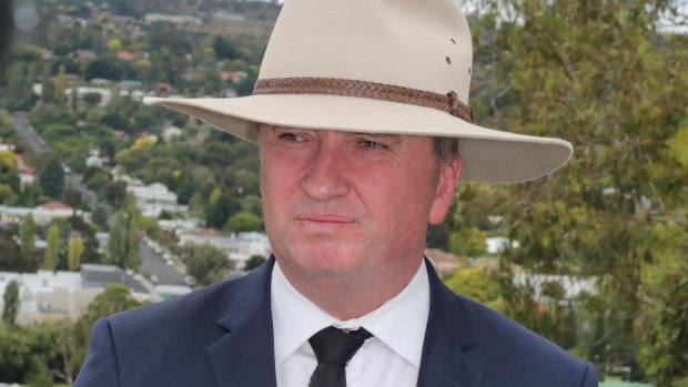Barnaby Joyce resigns as leader of the Nationals and Deputy Prime Minister at a media conference in Armidale on Friday.