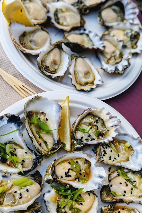 Sydney rock oysters. 