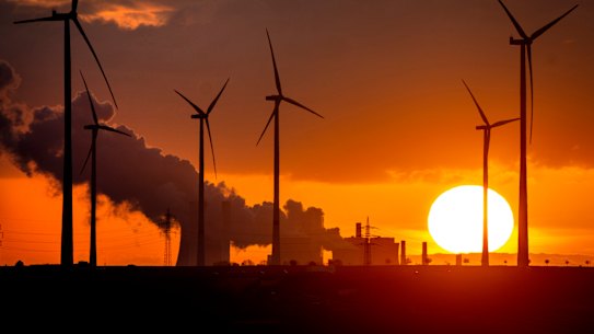 Wind turbines in Germany with coal-fired power plants in the background. The COP27 talks will be held next week in Egypt.