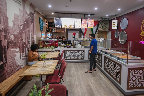 Palestinian sweets shop Knafeh Nabulseyeh now sells shawarma and falafel, too.