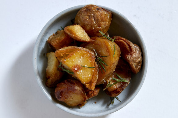 Supernaturally crunchy spuds: Fred’s wood-oven roasted potatoes.