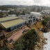 Coastal erosion is seen from the air over Ocean View Drive at Wamberal on Saturday.