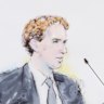 This courtroom sketch shows Meta chief executive Mark Zuckerberg testifying in a landmark trial over whether social media platforms harm children.