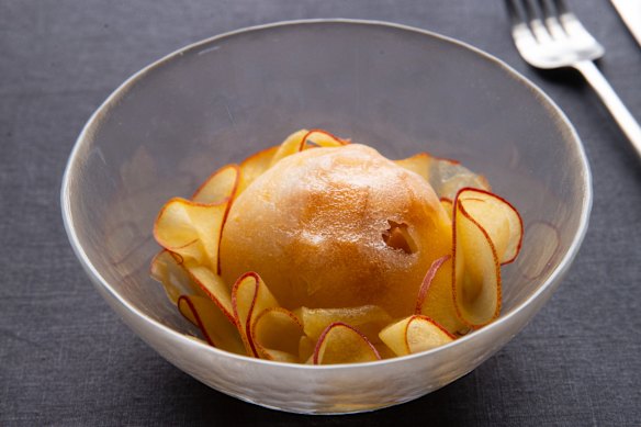 Mochi-draped mango sorbet.