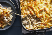 RecipeTin Eats’ chicken Alfredo pasta bake.