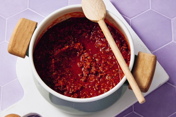 Make a big batch of bolognese when you have time, and stash for later.