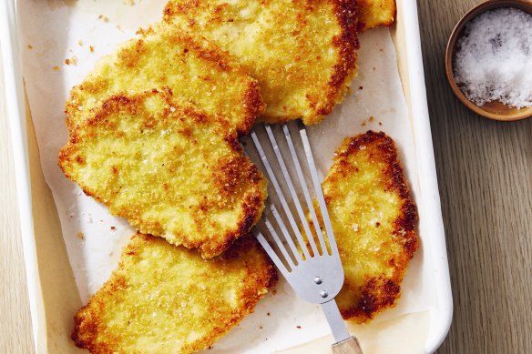 Chicken schnitzel.