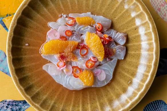 There’s always a raw fish dish on the menu.