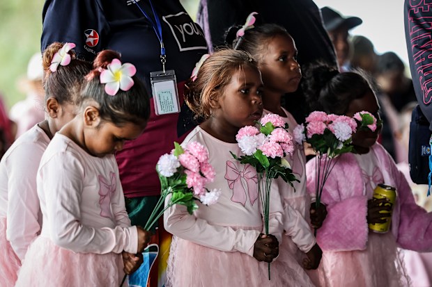 Family and friends of Kumanjayi Little Baby pay their respects to the five-year-old girl.