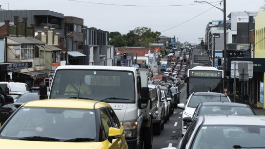 Traffic on Victoria Road at Gladesville has worsened since the changes to the Rozelle Interchange, locals say.