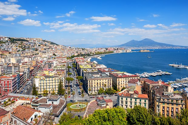 Mount Vesuvius and the Gulf of Naples.