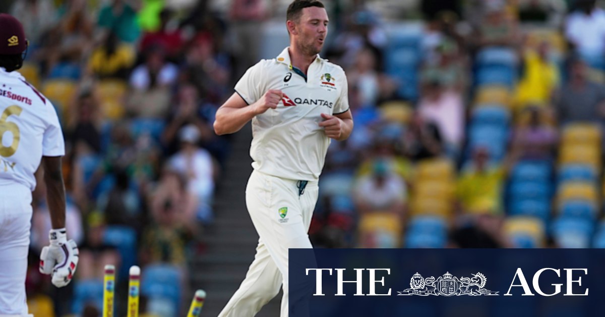 Hazlewood rips through West Indies as Australia take 1-0 series lead