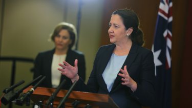 Queensland Premier Annastacia Palaszczuk and Deputy Premier Jackie Trad reveal details of the government's $4 billion coronavirus relief package.