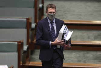 Minister for Industry, Science and Technology Christian Porter during Question Time at Parliament House in Canberra on Tuesday August 3.