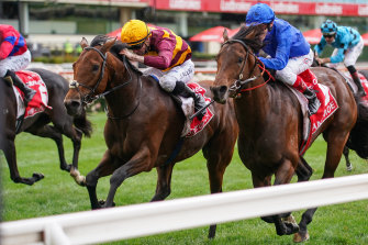 State Of Rest (left) takes out last Saturday’s Cox Plate.