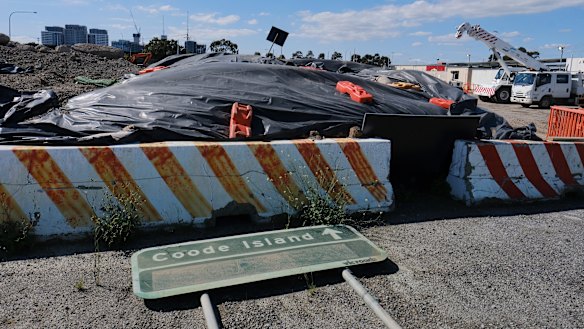 PFAS-contaminated soil is being stored on Mackenzie Road in West Melbourne.