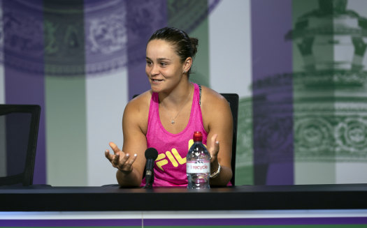 "The sun's still going to come up tomorrow": Australia's Ashleigh Barty at her press conference after losing to Alison Riske at Wimbledon.
