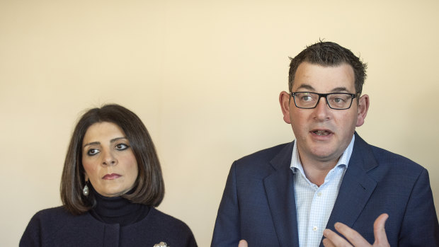 Gaming minister Marlene Kairouz and Premier Daniel Andrews last year.