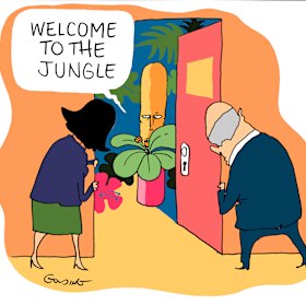 Parliament House's famed Monkey Pod group is welcoming new members. Illustration: Matt Golding