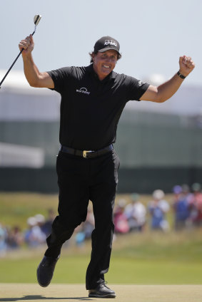 Mickelson on the 13th on the final day.