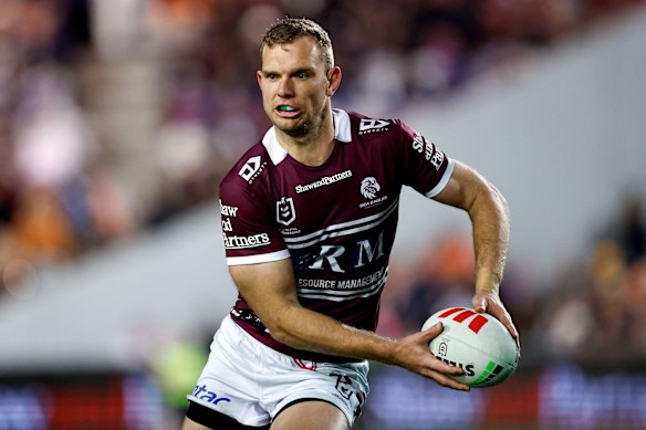 Tom Trbojevic will play in the centres again for Manly this weekend.