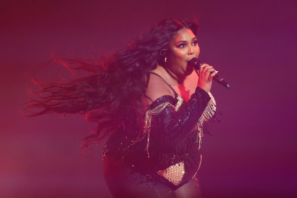 Lizzo performing at the Sydney Opera House, earlier this month.