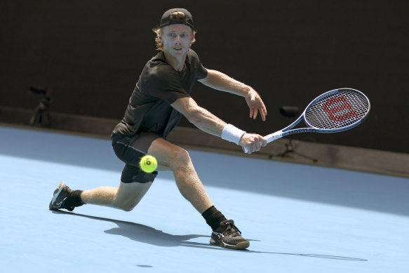 Dane Sweeny competes in round one at the Australian Open.