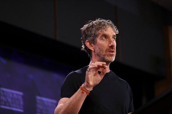 Scott Farquhar, co-founder of Atlassian and chair of the Tech Council of Australia, at the National Press Club last year. 