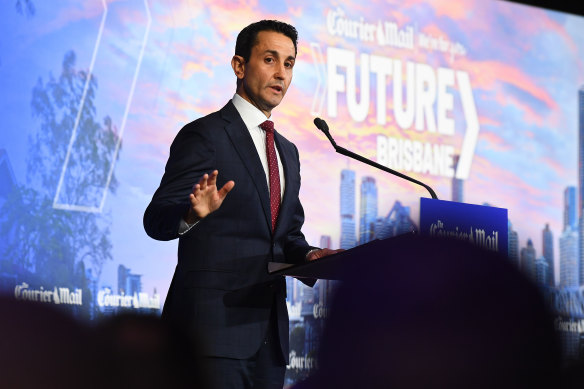 Queensland Premier David Crisafulli announces plans for the Brisbane Olympic Games venues on Tuesday.
