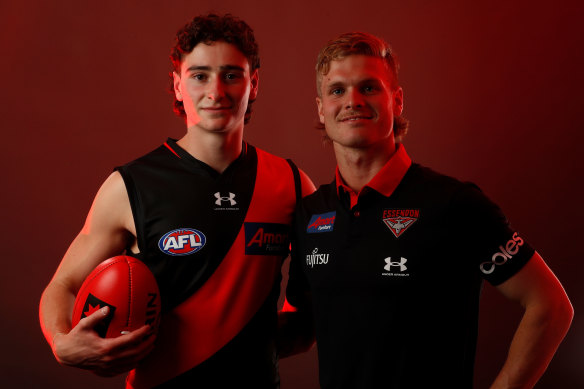 Elijah Tsatas and Ben Hobbs are two of Essendon’s midfield first-rounders.