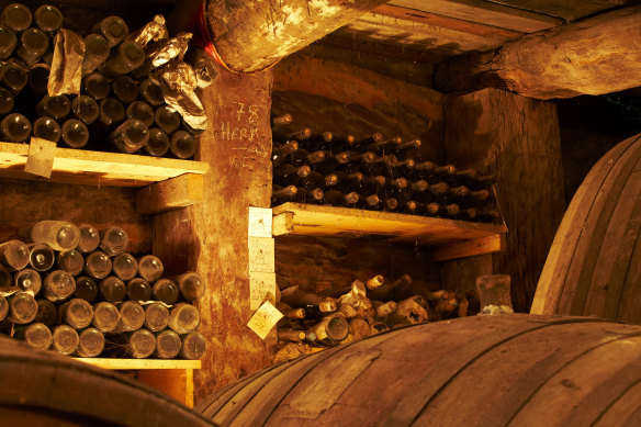 The underground cellar at Best's in Victoria's Great Western wine-growing region.