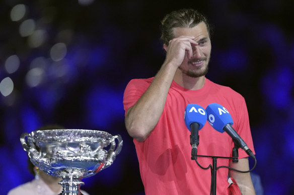 Alexander Zverev was heckled before he could begin his speech.