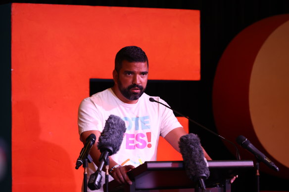 Yes campaign director Dean Parkin addressed Voice supporters in Sydney.