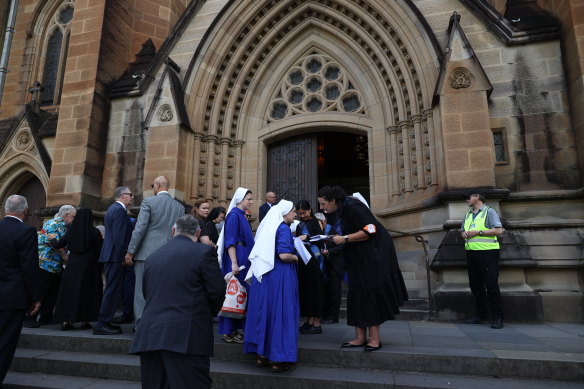 People arriving for George Pell’s funeral. 