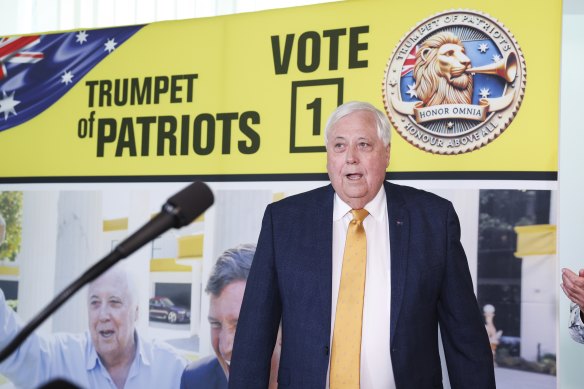 Clive Palmer at a press conference at Parliament House earlier this year.