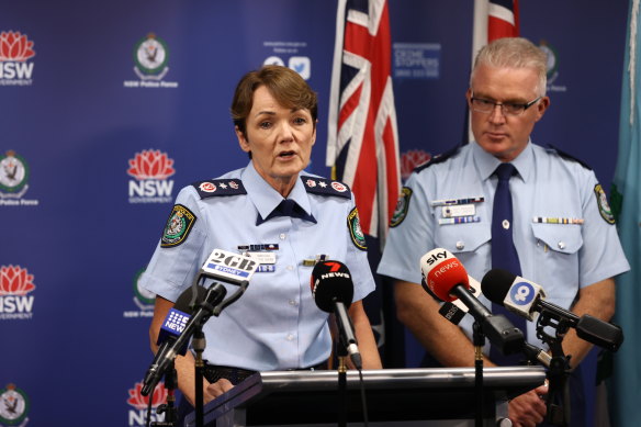 NSW Police Force Commissioner Karen Webb and Metropolitan Field Operations Deputy Commissioner Mal Lanyon.